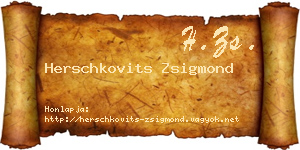 Herschkovits Zsigmond névjegykártya