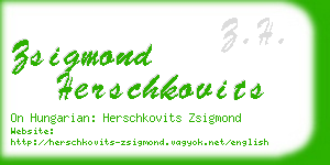 zsigmond herschkovits business card